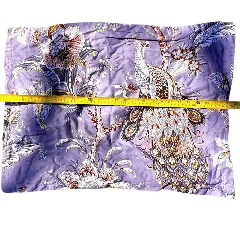 Tahari Home Luxury King 3 Piece Duvet Cover Set Peacock Jacobean Birds Flowers 1